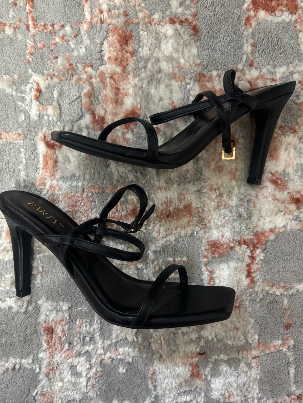 Black Strappy High Heel Sandals